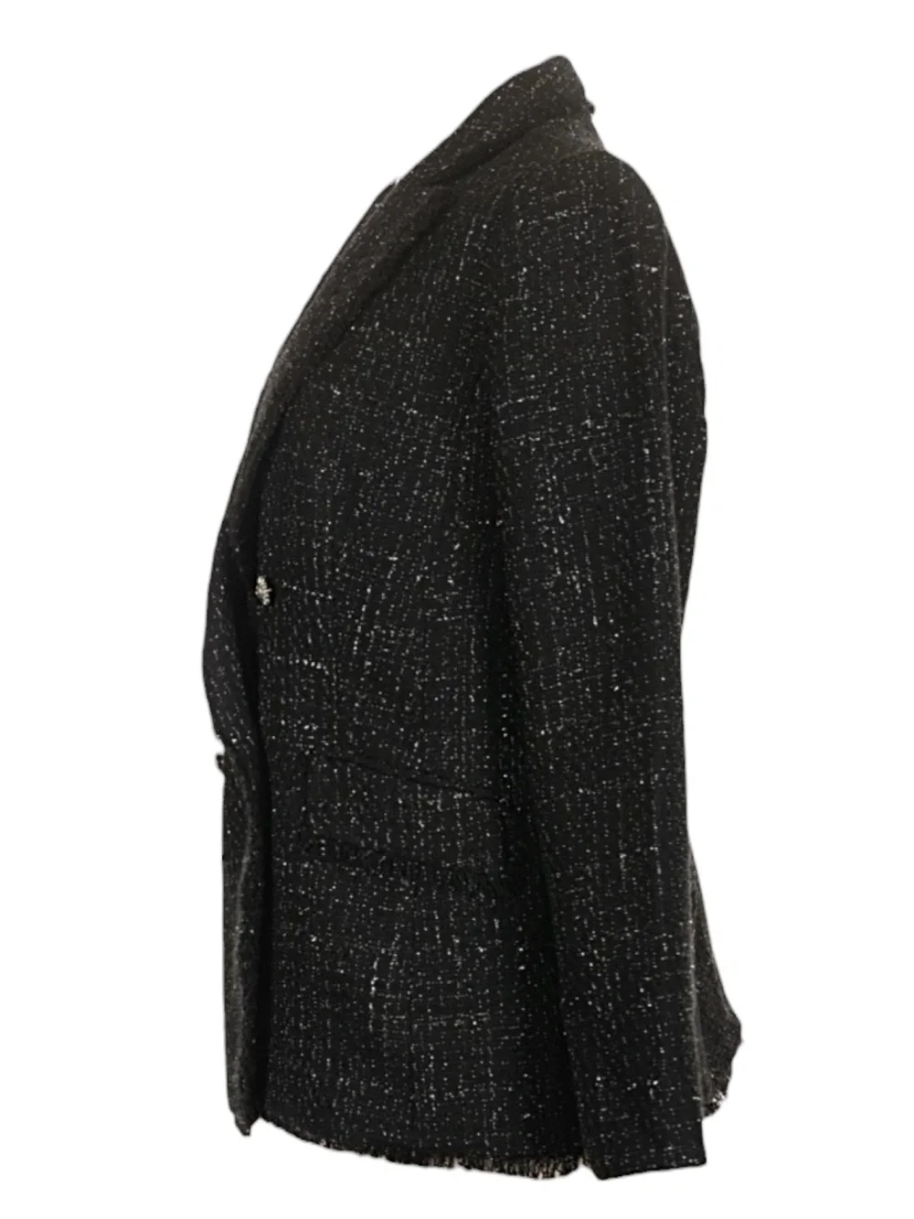 TALBOTS Metallic Fringe Tweed Double-Breasted Blazer Size 6 — NWT